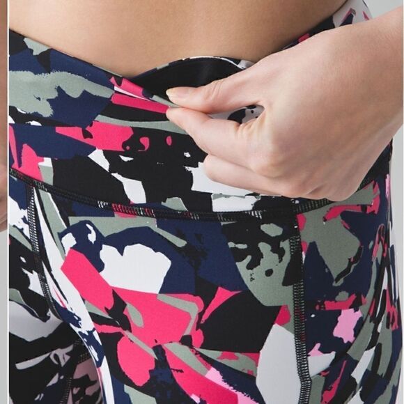 Lululemon Pace Rival Crop Pop Cut Boom Juice Multi Black pants leggings! - Picture 3 of 11